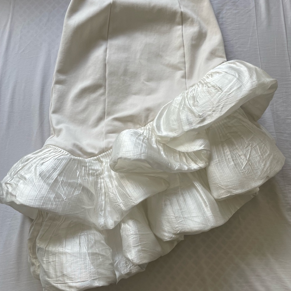 BHLDN White Strapless Ruffled Trumpet Dress - Picture 5 of 14